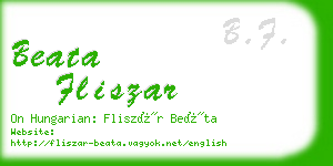 beata fliszar business card